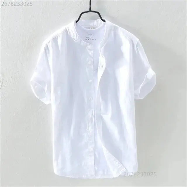 Light blue resort-style ombré short-sleeve shirt by Dropshipman, breathable and comfortable for warm weather wear.