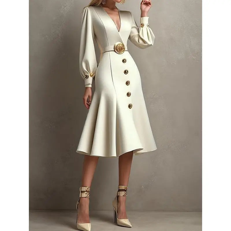 Elegant formal evening gown for ladies by Dropshipman, featuring a sophisticated design in a sleek, flowing fabric.