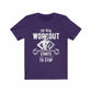 Navy XL The Real Workout T-shirt by Dropshipman, front view showing bold graphic design and comfortable fit.