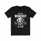 Navy XL T-shirt from Dropshipman featuring "The Real Workout" print, casual fit, and comfortable fabric.