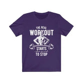 Navy XL T-shirt from The Real Workout by Dropshipman, displayed flat with front view and visible logo.
