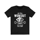 Navy XL T-shirt from The Real Workout by Dropshipman, displayed flat showing front design and comfortable fabric.