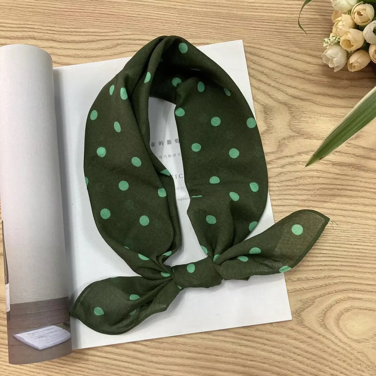 Cotton square vintage floral silk scarf with ethnic-inspired design, featuring colorful floral patterns and a soft texture.