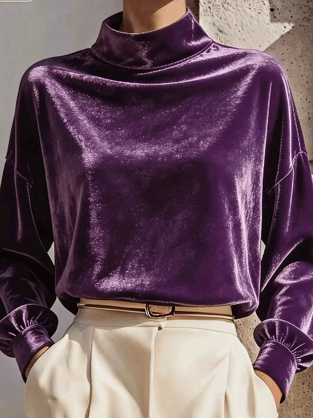 Loose-fitting Long-sleeved Turtleneck Casual Fashion Top