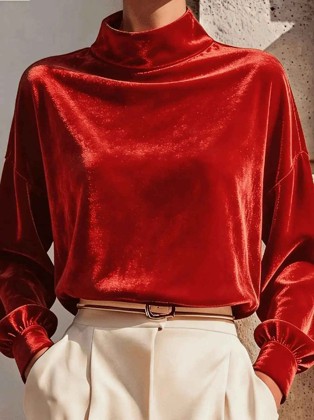 Loose-fitting Long-sleeved Turtleneck Casual Fashion Top