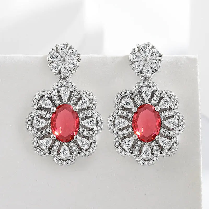 Dropshipman bride jewelry set with elegant earrings and necklace, perfect for wedding or special occasion attire