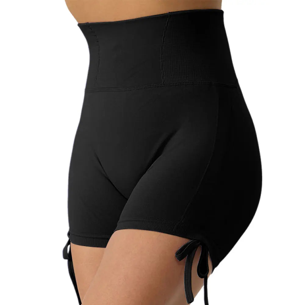 Seamless peach-butt high-waist yoga pants with coffee leopard print from Dropshipman, designed for fitness and comfort.
