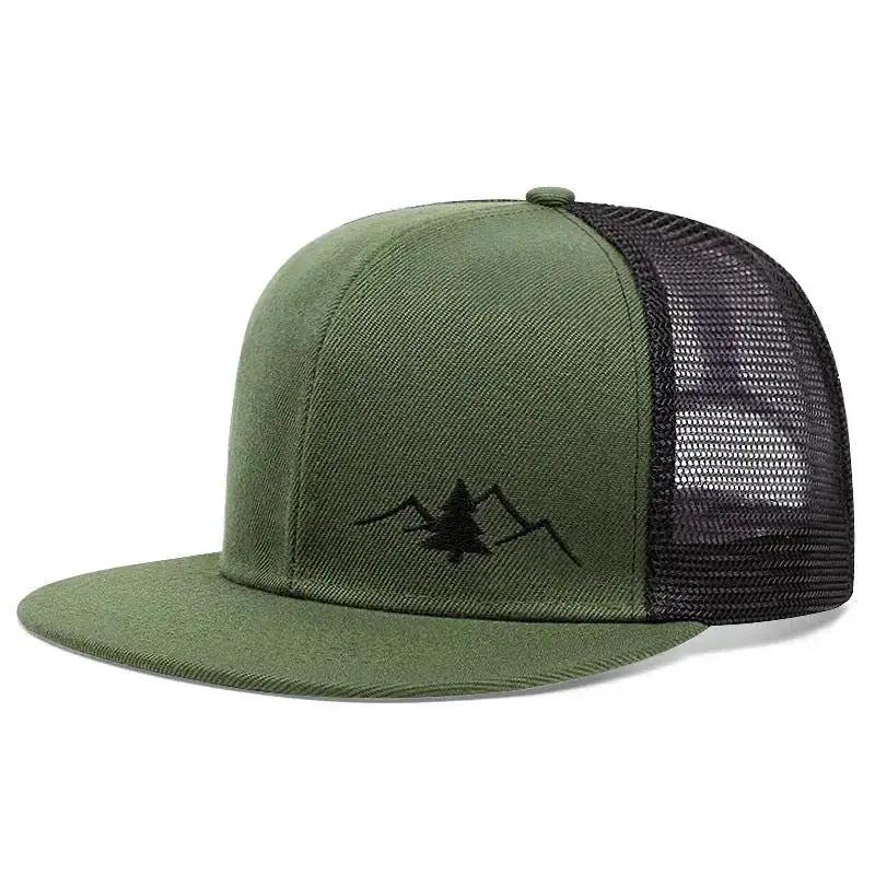 Men's outdoor trucker baseball cap with embroidered design, adjustable fit, by Dropshipman, suitable for casual outdoor wear.