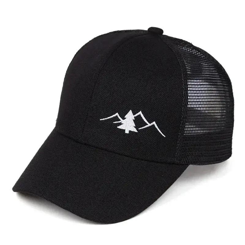 Men's outdoor trucker baseball cap with embroidered design, adjustable fit, crafted by Dropshipman for outdoor style.