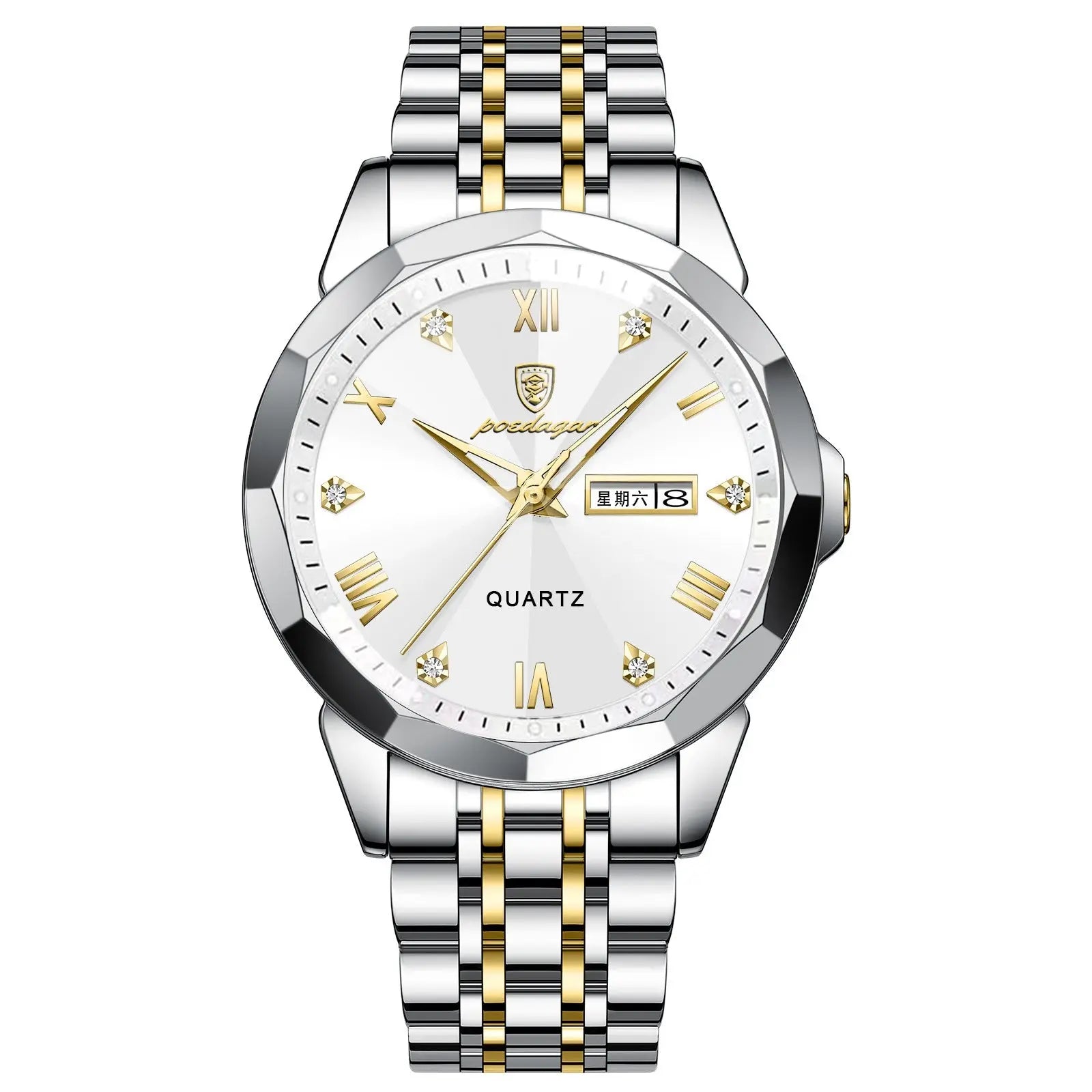 Business men's watch by Dropshipman featuring a black surface, double calendar display, and high-grade quartz movement.