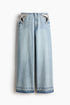 Womens low-waist washed straight-leg denim jeans in blue denim, featuring a relaxed fit and classic five-pocket design.
