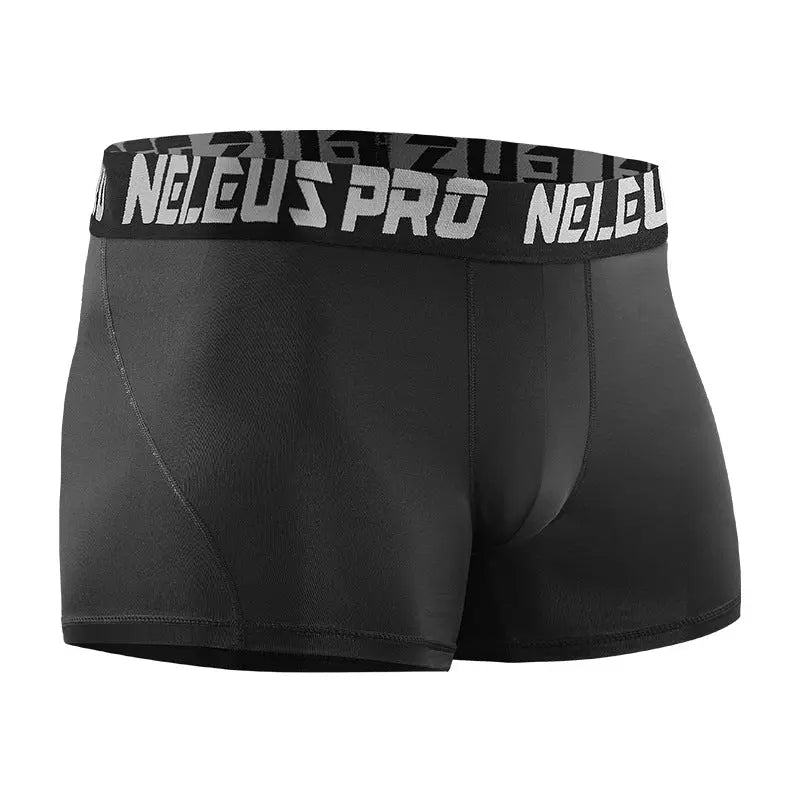 White men's anti-wear leg sports running underwear by Dropshipman, close-up view of snug fit and breathable fabric.