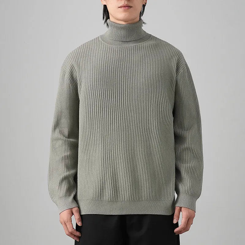White loose fit autumn winter warm inner knit base layer by Dropshipman, thick and solid-colored for cold weather comfort.
