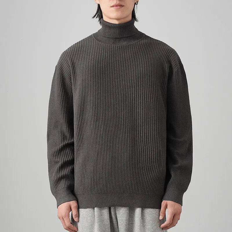 White loose fit autumn winter warm knit base layer by Dropshipman, thick and solid color for cold weather comfort