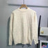 Laid-back Solid-color Checkerboard Knit Sweater by Dropshipman