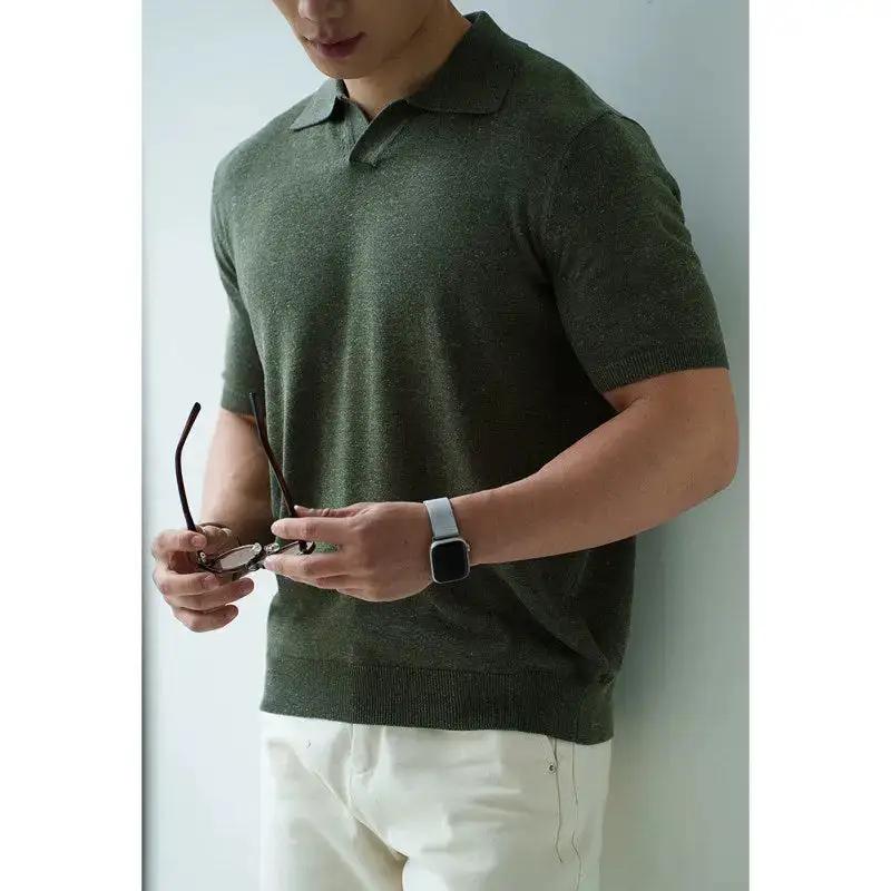 Mens Italian-style Linen-Viscose Blended Knit Sweater by Dropshipman