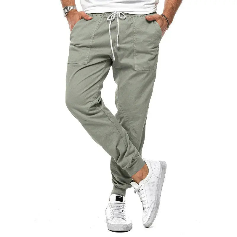 Men's casual spring and autumn tapered loose trousers from Dropshipman, suitable for sports, outdoor, and leisure activities.