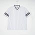 White color-block ribbed V-neck men&