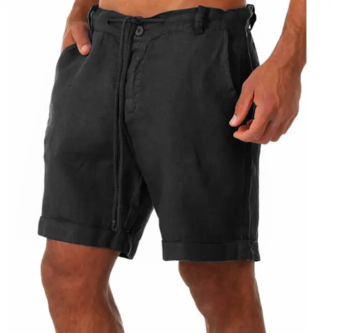 Men's white sports running shorts with a drawstring, solid color casual fitness shorts by Dropshipman.