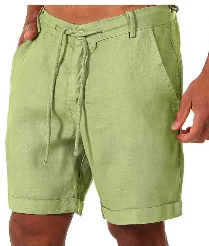 Men's white sports running shorts from Dropshipman with solid color design, casual fit, and adjustable drawstring waist.