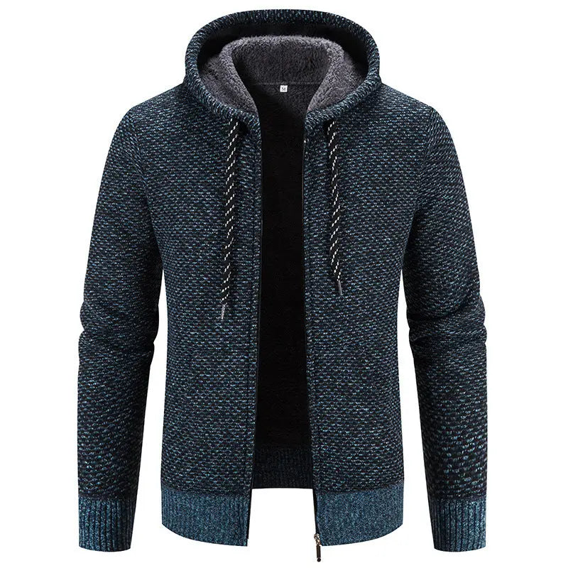 Wine red winter coat by Dropshipman with zipper closure, long sleeves, drawstring hood, plush thick fabric, and casual style.