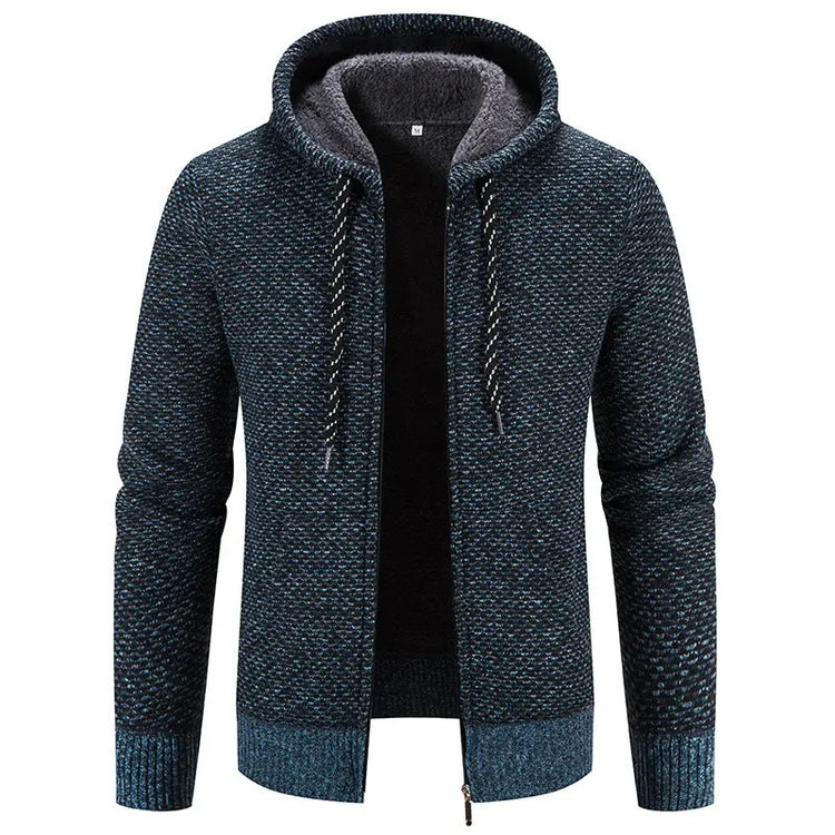 Wine red winter coat by Dropshipman with zipper closure, long sleeves, drawstring hood, plush thick fabric, and casual style.