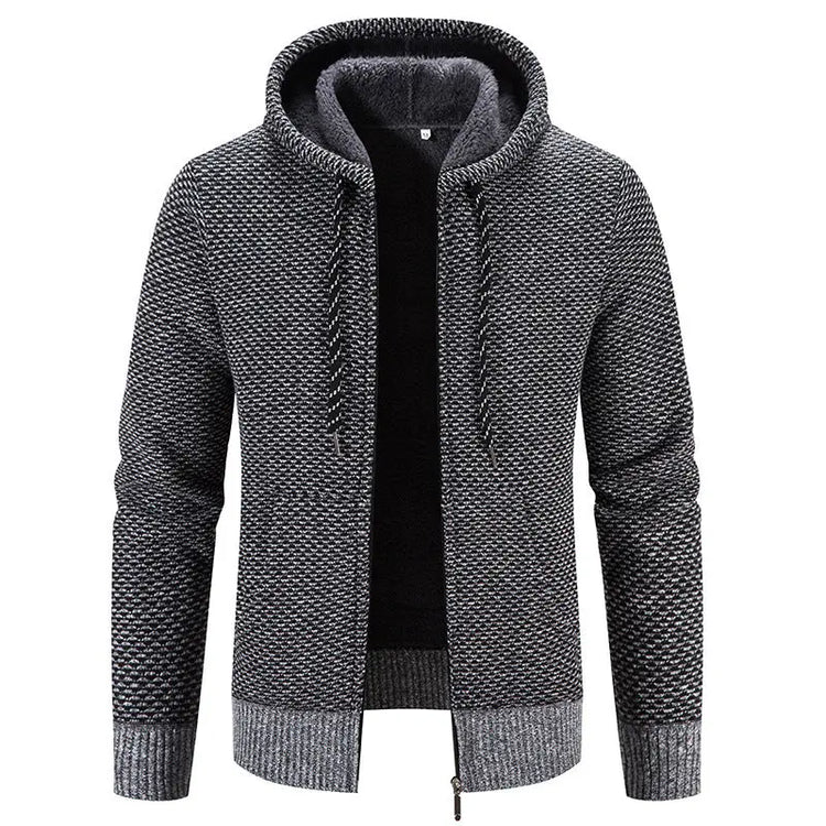 Wine-red winter coat by Dropshipman with zipper closure, hood, long sleeves, drawstring, and plush thick fabric for warmth.
