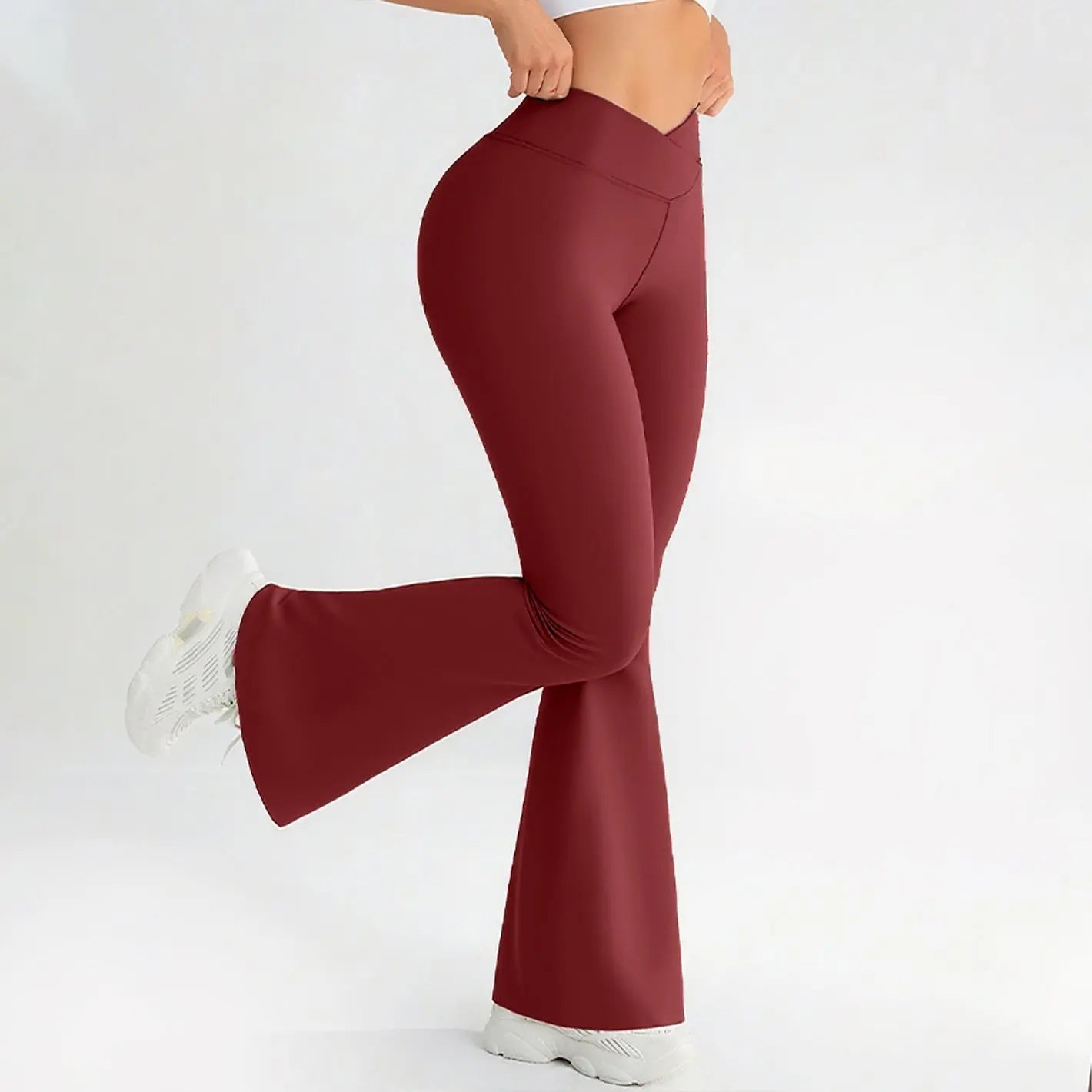 Black cross-waist yoga fitness pants by Dropshipman, designed for hip-lifting and butt-lifting during workouts.