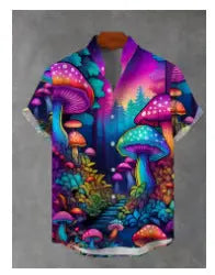 Mens Hawaiian-style breathable and fashionable shirt by Dropshipman, featuring a vibrant tropical print and lightweight fabric.