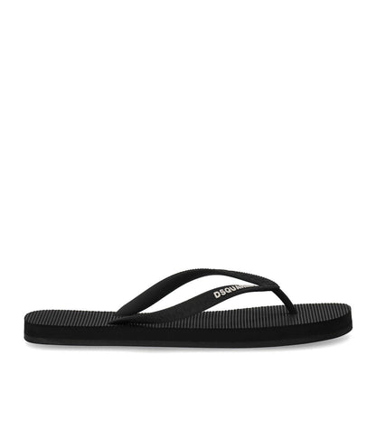 Dsquared2 Black Flip Flops With Logo