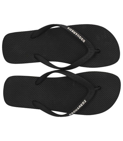 Dsquared2 Black Flip Flops With Logo