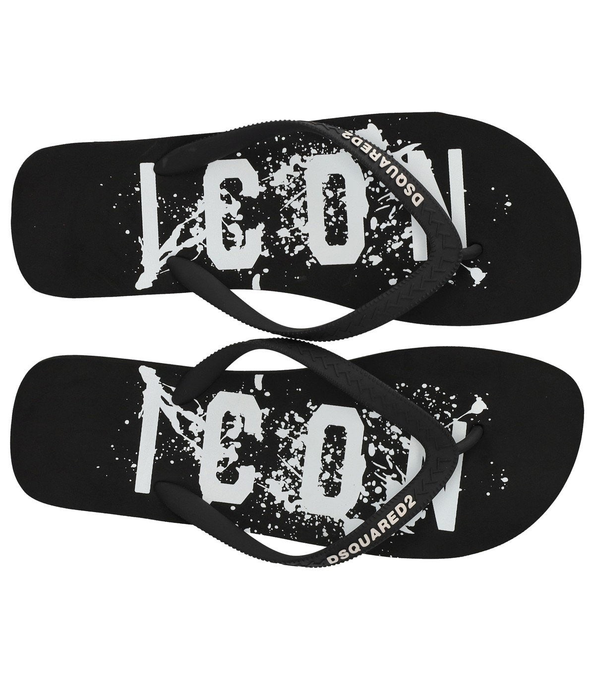 Dsquared2 Icon Splash Black Flip Flops