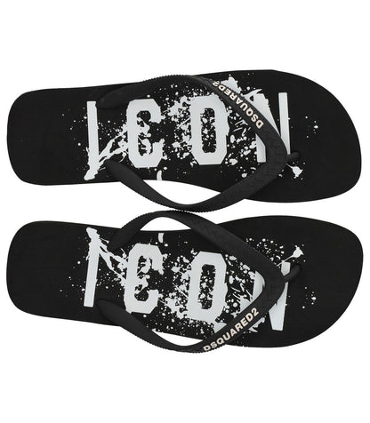 Dsquared2 Icon Splash Black Flip Flops