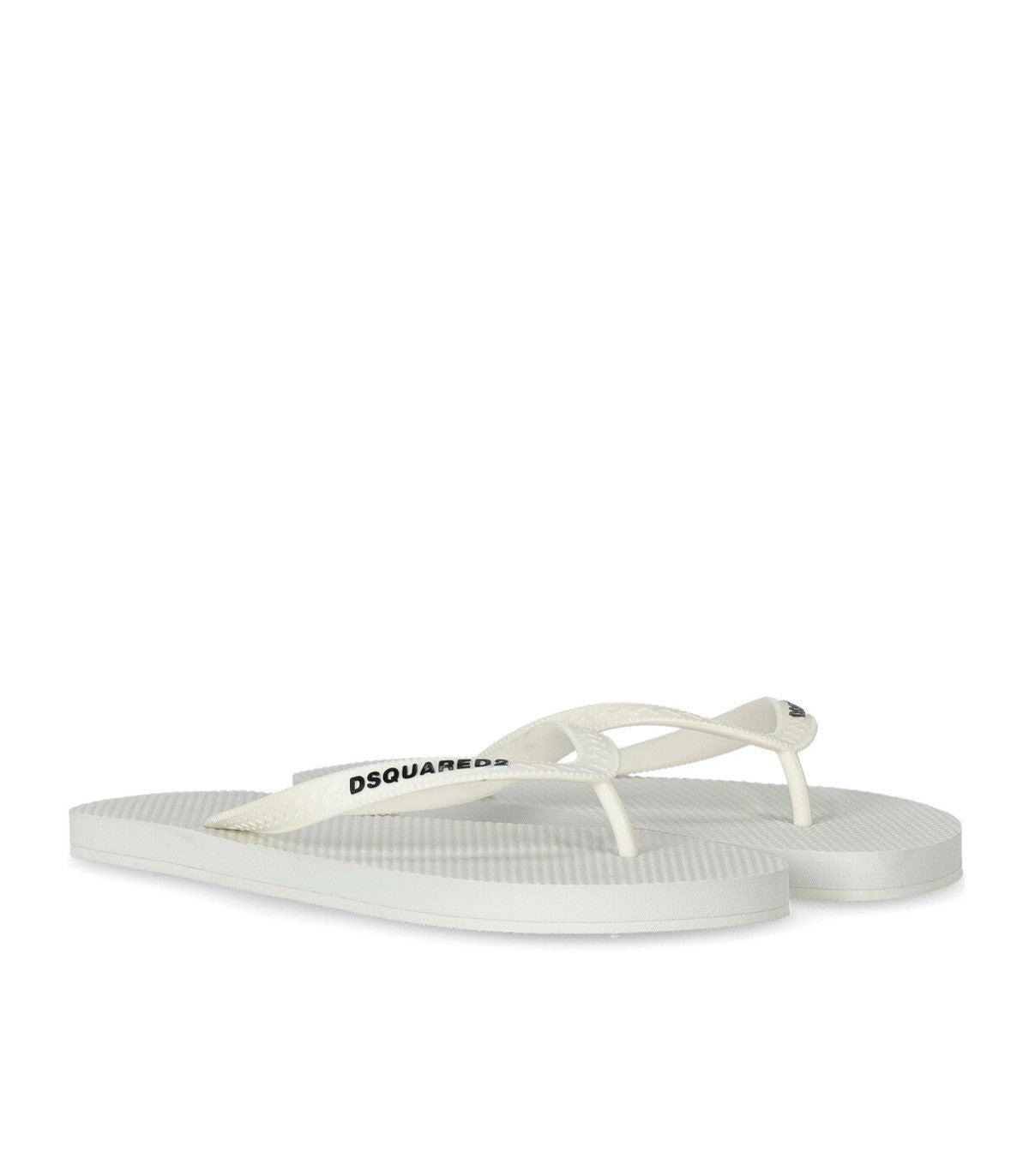 Dsquared2 White Flip Flops With Logo