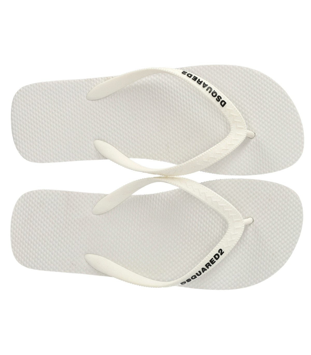 Dsquared2 White Flip Flops With Logo