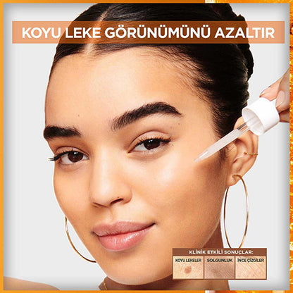 Garnier Vitamin C Face Serum - Brightening &amp; Anti-aging Night Serum with Hyaluronic Acid
