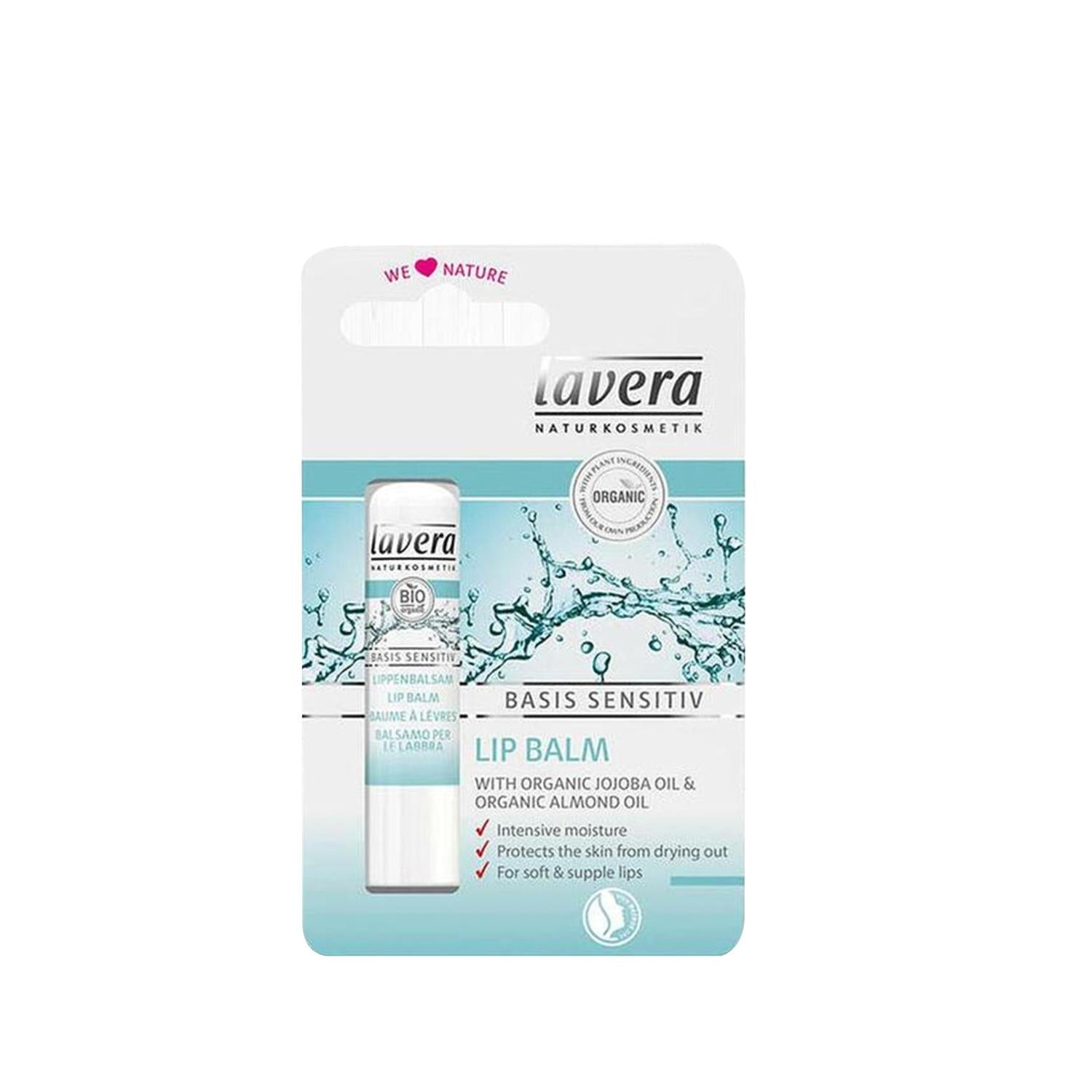 Lavera Basis Sensitiv: Natural &amp; Organic Lip Balm for Sensitive Lips - Moisturizing, Dry &amp; Chapped Lip Repair