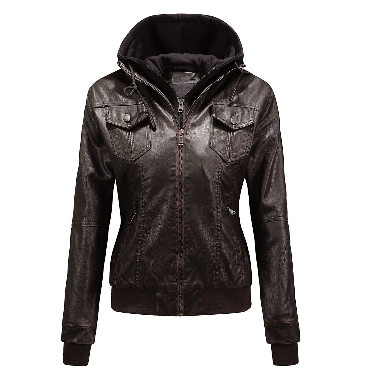 Womens Fleece Lined Leather Jacket