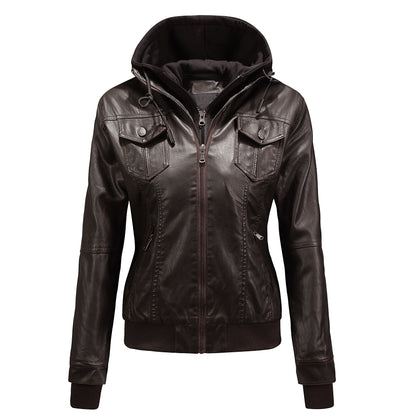 Womens Fleece Lined Leather Jacket