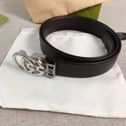 GUCCI Embellished coated-canvas and leather belt &