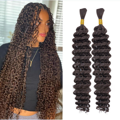 Deep Wave Bohemian Braid Wig Hand-Woven Hair Extensions
