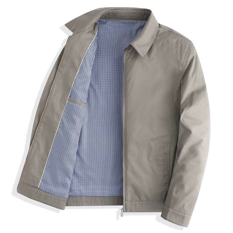 Pure Cotton Lapel Jacket for Men Business Casual Outerwear