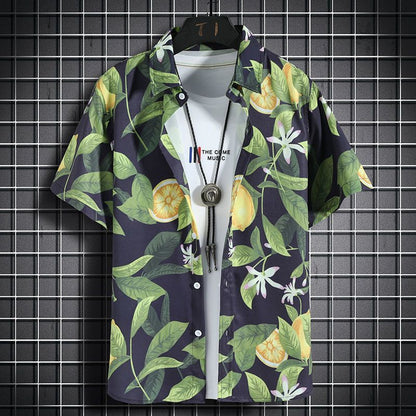 Mens Quick Dry Floral Shirt and Shorts Set