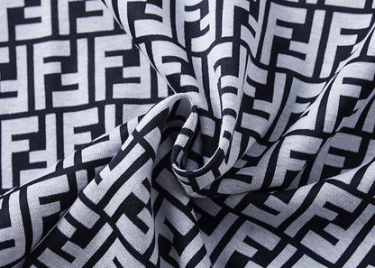 Fendi Navy T-Shirt With Collar