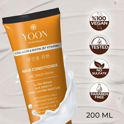Yoon Biotin B7 &amp; Collagen Hydrating Vegan Conditioner 200ml