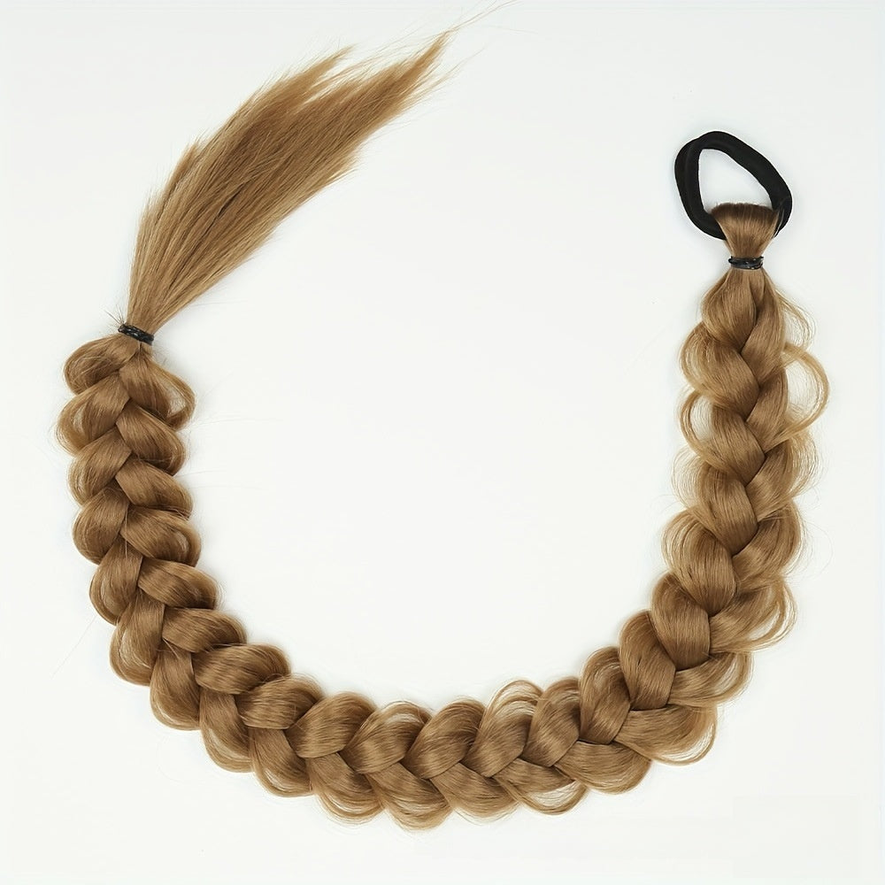 A wig with braids and a high, fake ponytail