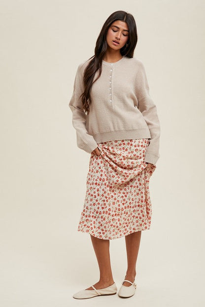 Henley Button-up Sweater: Shell
