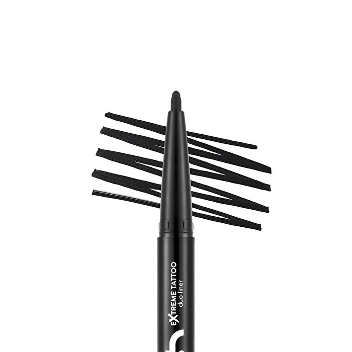 Flormar Extreme Tattoo Duo Eyeliner &amp; Gel Pencil - 001 Black | High Pigment