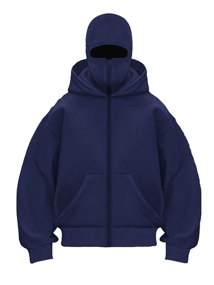 Double Layer Hooded Zipper Sweatshirt