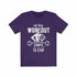The Real Workout unisex T-shirt in retail fit with 100% soft cotton and vinyl print, designed and printed in USA